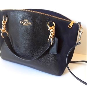 Coach Handbag Pebble Leather and Suede Small Kelsey